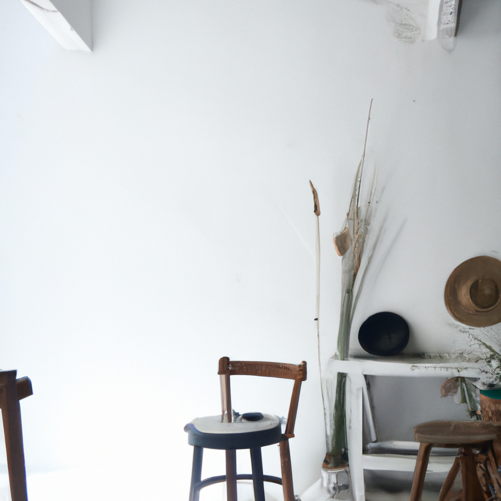 부드러운 자연광이 들어오는 미니멀 콘크리트 스튜디오 인테리어 전경